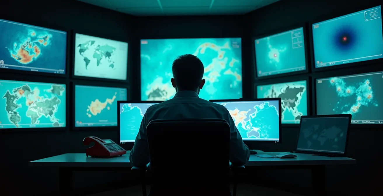 Opérateur du CROSS en action dans un centre de coordination des secours