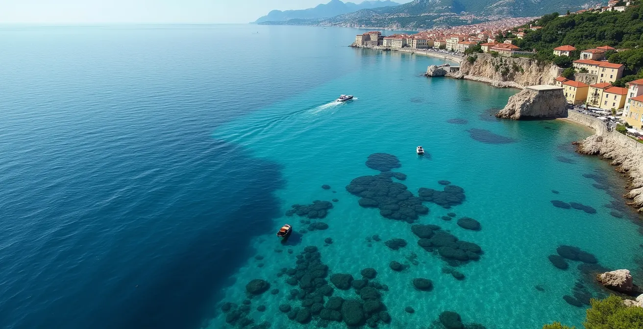 Schéma tactique de navigation utilisant les brises côtières en Méditerranée
